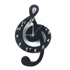 Silence Wall Watch Clock Musical Note Wall Clock Creative Office Home Decor USA