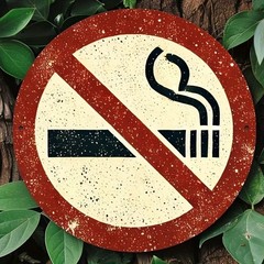 No Smoking Metal Sign Vintage Round Rustic Outdoor Indoor Wall Decoration Gift