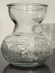 Embossed Clear Glass Bulb Forcing Vase for Tulips, Hyacinths & Paper Whites EUC