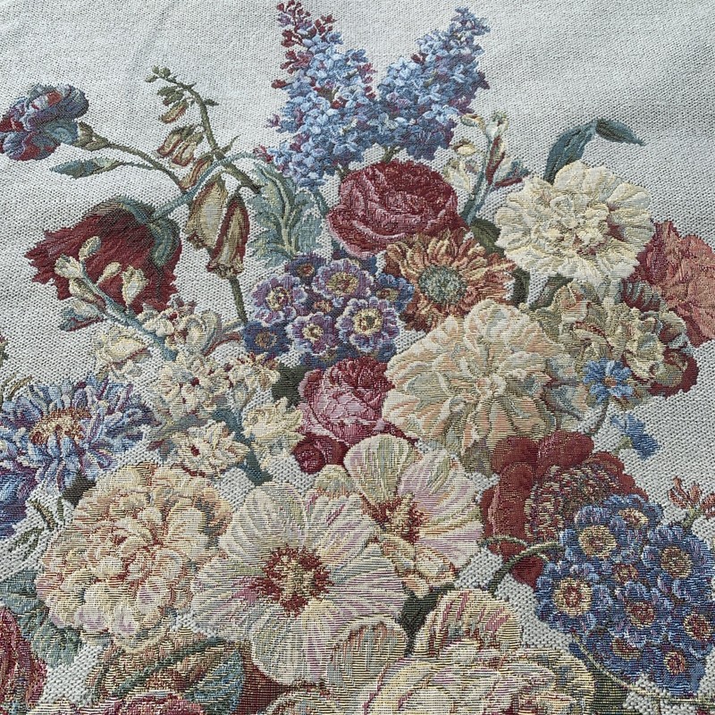 Vintage GRH France Goblins Tapestry Flowers Bouquet, Woven, Wall 45in x 31in gallery