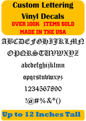 Custom Personalized Decal Vinyl Lettering Text Business Sign Old English Font vB