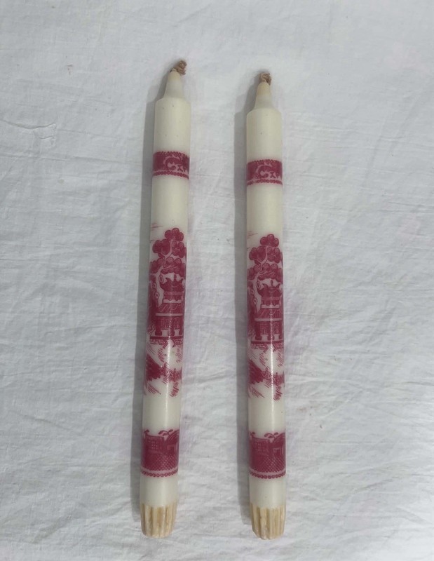 Old Willow Candles And Napkins Set Asian Style Home Decor 1950s gallery