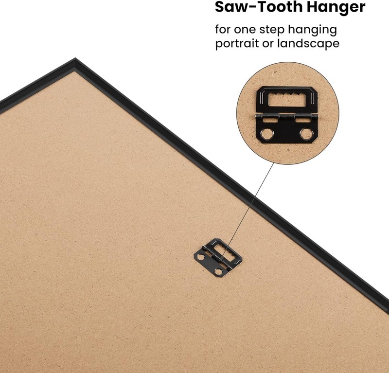 11X17 Picture Frame Black 3 Pack, 11 X 17 Frame for Horizontal or Vertical Wall gallery