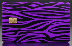 Horizontal Violet and Black Zebra Print Card Skin Credit Debit Card Skin Sticker