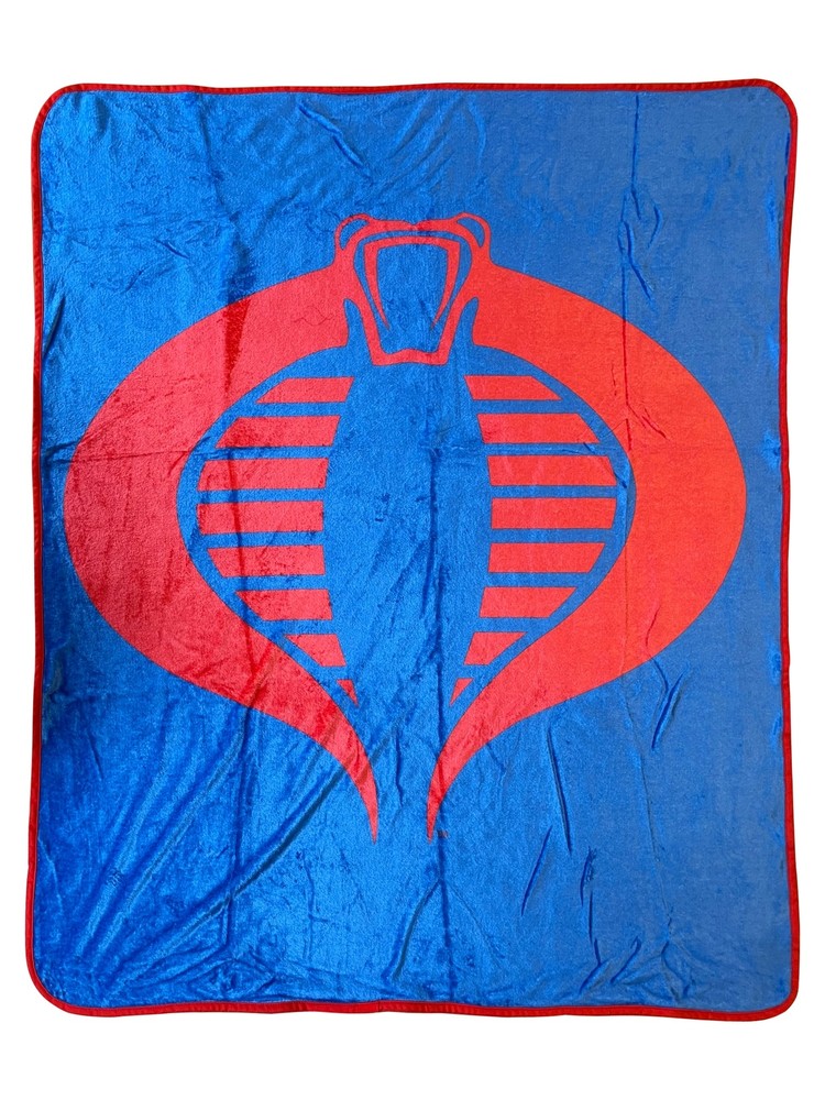 Hasbro G.I. Joe Cobra Symbol Blue 80's Cartoon Throw Blanket
