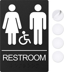 Unisex Bathroom Signs, Restroom Sign for Business – for Unisex Men and Women – 9