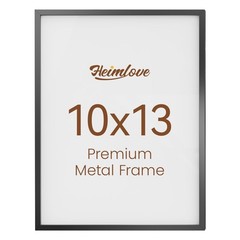 10×13 Metal Picture Frame,Black Aluminum Photo Frames-Real Tempered Glass,Wal…