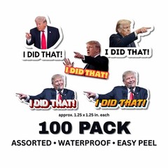 Trump “I DID THAT” Stickers 100pcs Mixed Political Vinyl Decals for Gas Pump 1″