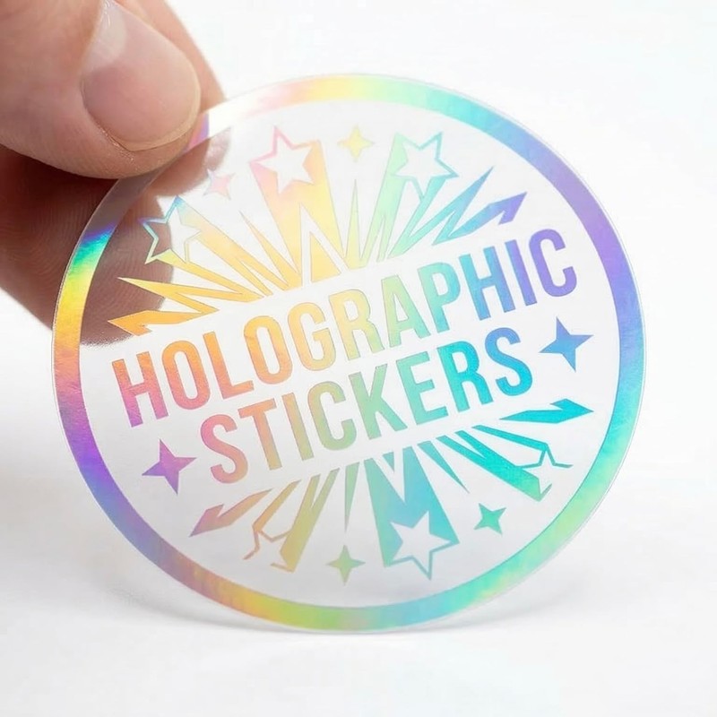 Custom Holographic Rainbow Stickers 100 Pack Personalized Waterproof Vinyl Logo gallery