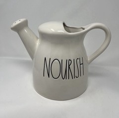 Rae Dunn NOURISH Ceramic Watering Can Pitcher EUC farmhouse decor!