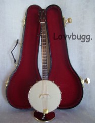 Mini Banjo & Case Instrument for American Girl 18″ Doll Accessory FREESHIP ADDS!