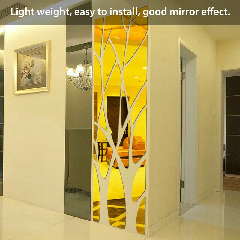 3D Mirror Art Removable Wall Sticker Acrylic Mural Decal Home Room Decor Set US gallery