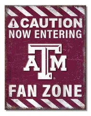 TEXAS A&M AGGIES FAN ZONE Poster-Style Distressed Metal Sign #01 – NEW*