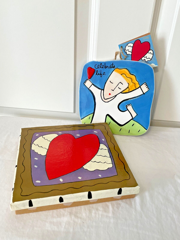 Silvestri Sandra Magsamen "Celebrate Life" Hanging Wall Tile Plaque NIB gallery