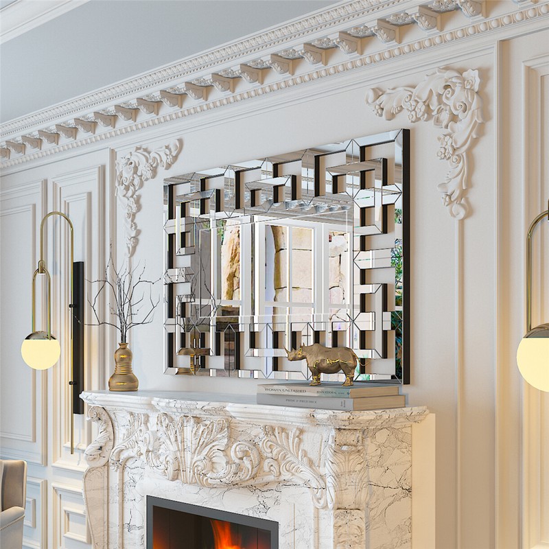 Wisfor Large Decorative Wall Mirror Beveled Glass Vanity Mirror for Bedroom gallery