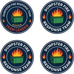 24-Pack Waterproof Dumpster Fire Response Team Vinyl Stickers for Various Uses