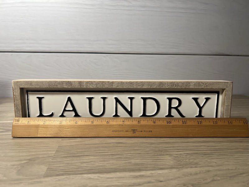 Laundry Room Farmhouse Wooden Metal (4-pack) Wall Decor Wash Fold Dry NEW gallery
