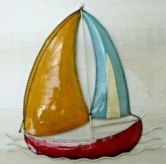 Sailboat decor Marina metal wall decor Island Beach house Patio Pool Porch