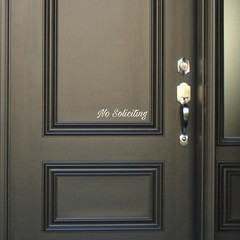 No Soliciting Sign Vinyl Die Cut Decal Sticker – Script -Sign Door Window BS009