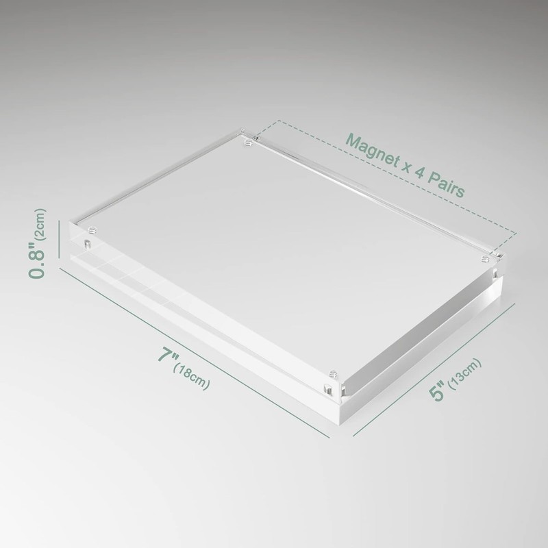 8 Pack Acrylic Picture Photo Frame Magnetic 5x7" Clear Free standing 5x7 Inch gallery