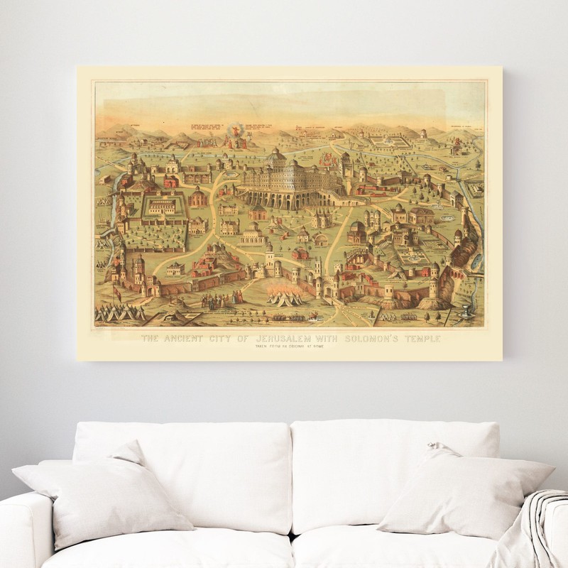 Old Map of Jerusalem 1871 - Vintage Israel Art Wall Decor Pr gallery