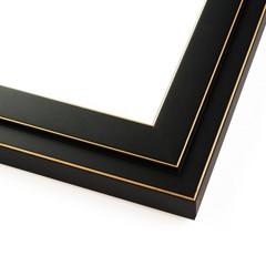 5×5 Black Two Step Solid Wood Picture Frame W/ a Yellow Accent Includes Acrylic
