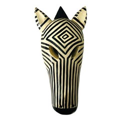 Zebra Mask Wall Decor Safari Tribal African Style Made Wooden 16″H