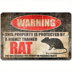 Metal Nautical Sign Aluminum Sign 8×12 Funny Rat Design Vintage Plaque