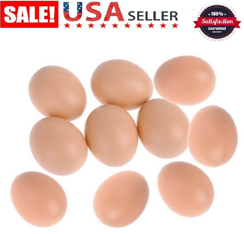 30× Liftlike Chicken Egg Plastic Fake Eggs 2" Fake Dummy Egg Hen Joke Prank US gallery