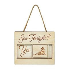 Sex Tonight Yes or No Sign, Gift for Bridal Shower, Naughty Gifts, Wooden Slider