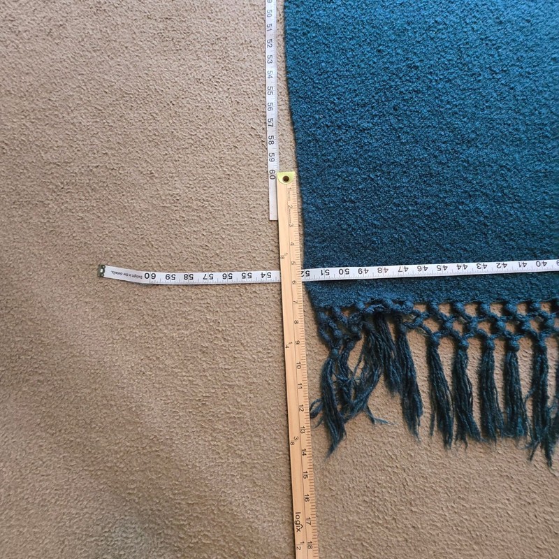 Opalhouse Throw Blanket Fringe Tassels Teal Woven Textured 73x52 Inches gallery