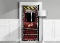 Gamer Safe House Exit Door Mural, Peel’n’Stick, Sticker, Cover, Decal. Laminated