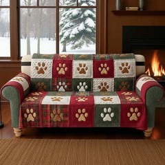Paw Dogs Quilted Sofa Cover Cozy Washable Couch Protector Xmas Gift Dog Mom 2026
