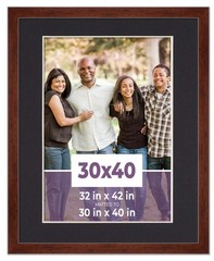 30×40 Frame Walnut With Black Picture Mat For 30×40 Photo – Walnut 32×42 Frame T
