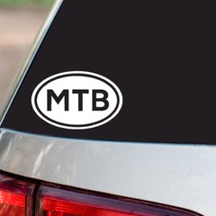 MTB Sticker Mountain Bike oval euro all chrome & regular vinyl color choices