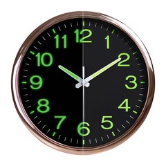 Wall Clock Large Luminous Quartz Night Light Glow In The Dark Silent Home New