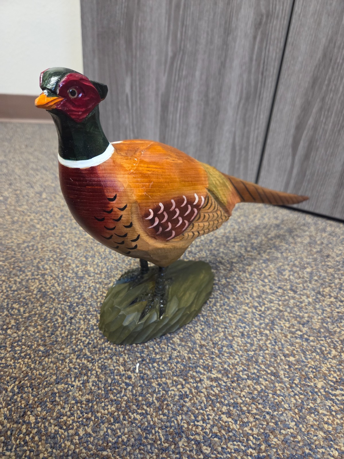 NEW (in unprinted box)- Wood Pheasant on base - Northwoods/Rustic Home Decor gallery