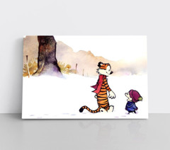 Calvin And Hobbes Framed Canvas Wall Art Print – Kids Cartoon Bill Watterson