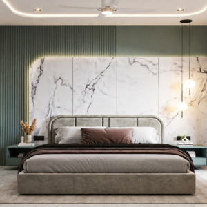 Elegant Marble-Inspired Luxury Bedroom