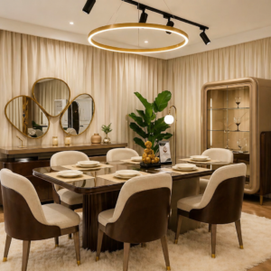 Elegant Modern Dining Set with Luxurious Accents