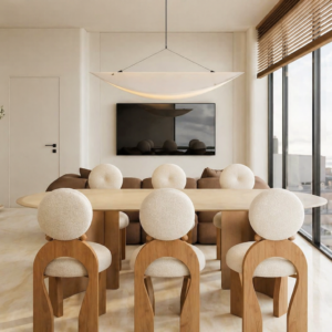 Modern Minimalist Dining Set with Sculptural Accents