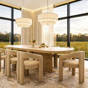 Minimalist Modern Dining Room with Scenic Views